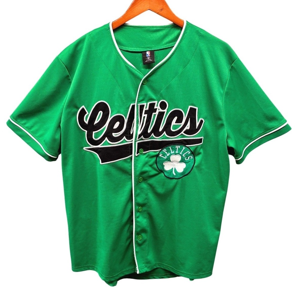 NBA Boston Celtics Aron Baynes Baseball Jersey Mens L Green Blokecore Activewear